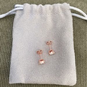 Rose gold plated opal stud earrings